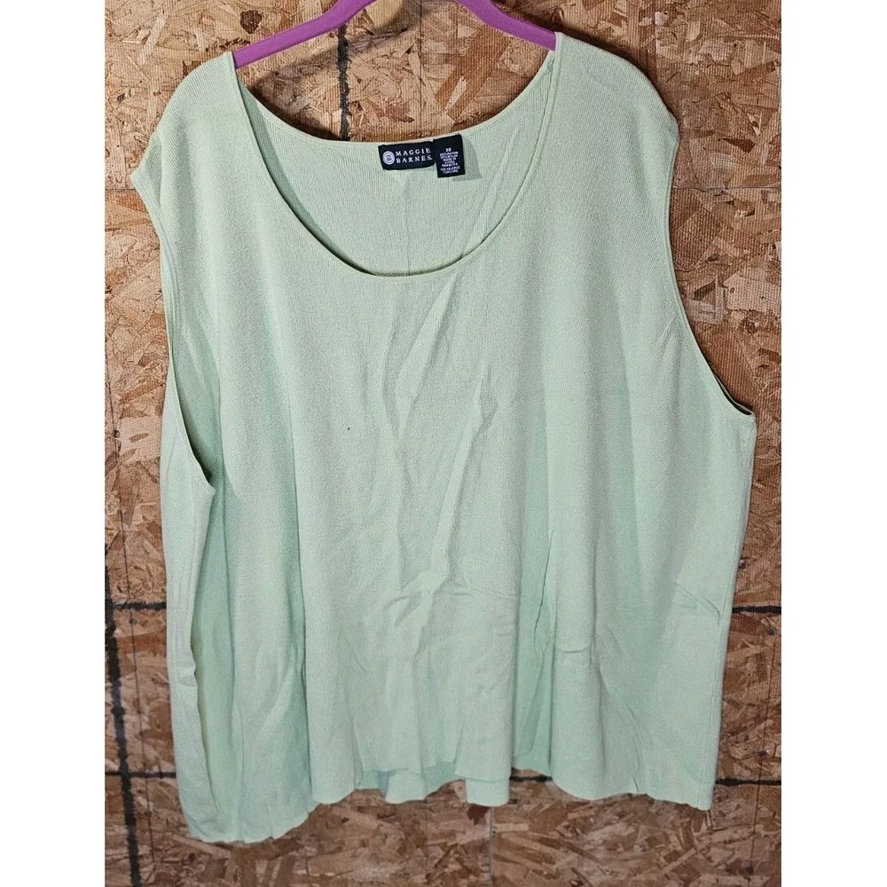 Maggie Barnes Sweater Tank Womans 3x Plus Size Green Shirt - Vintage